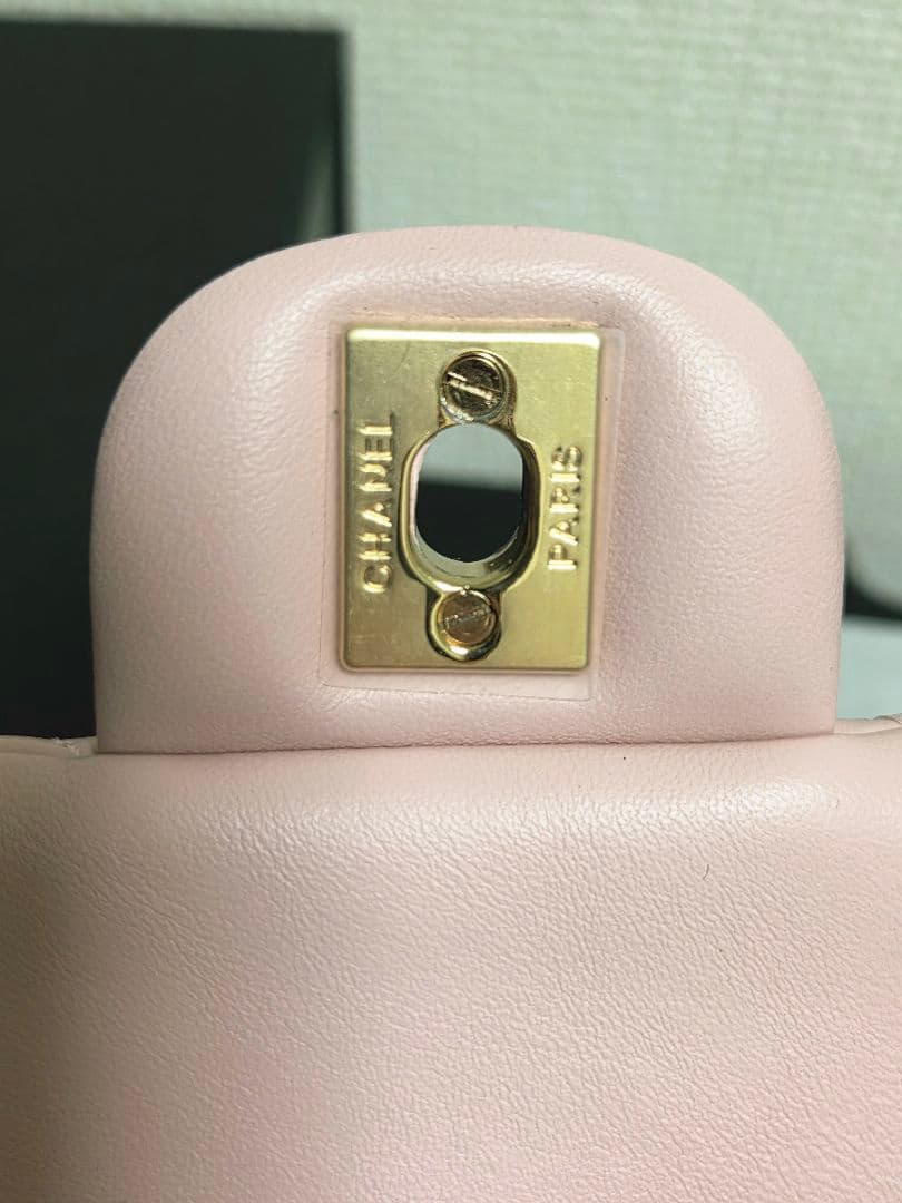 ピンクレザー キルティング ショルダーバッグ