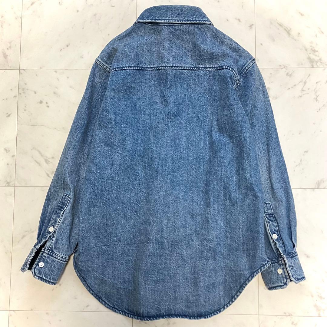 美品 スピックアンドスパン デニムシャツ インディゴブルー F