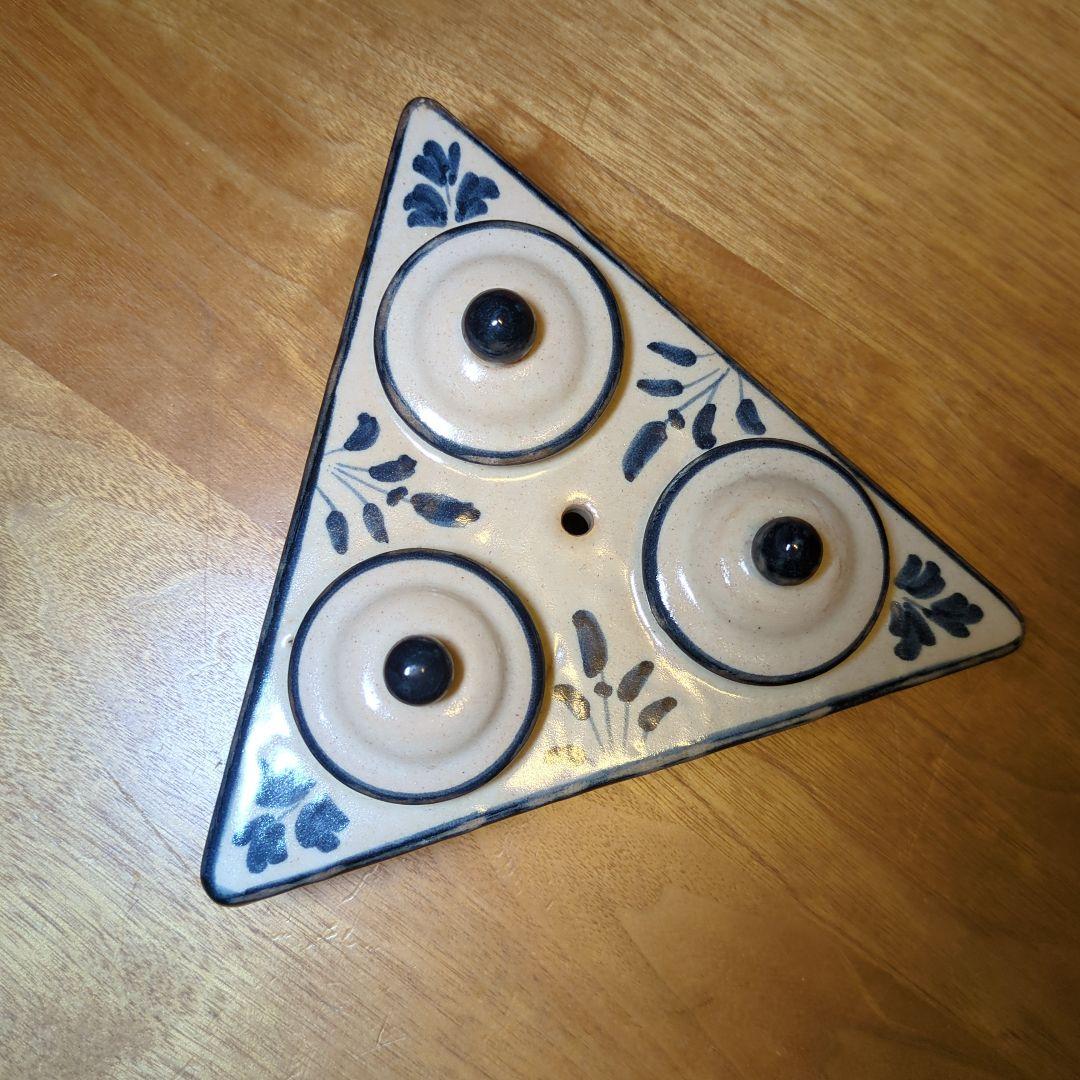 香合　兎　手書模様　スペイン製