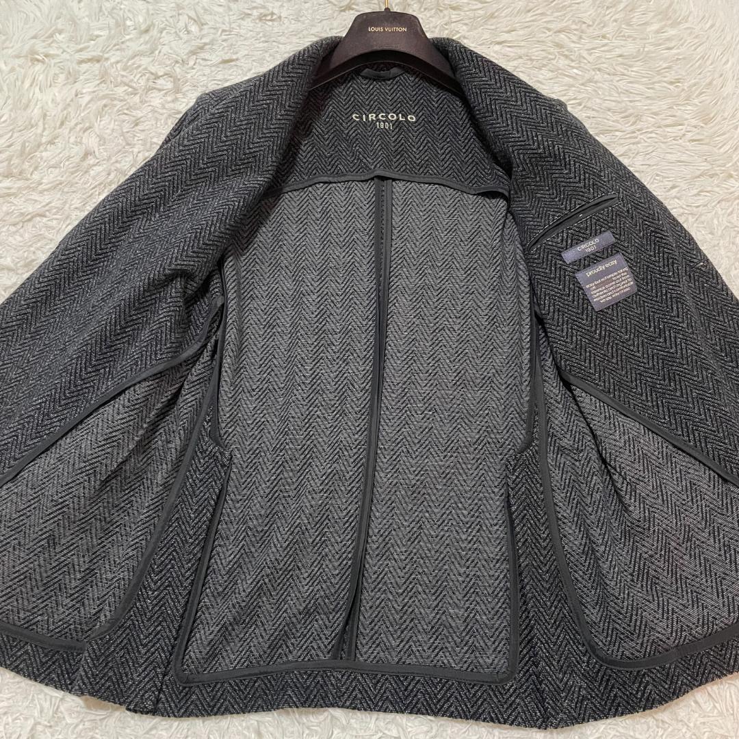 美品　チルコロ1901　現行　テーラードジャケット　ヘリンボーン　グレー　L