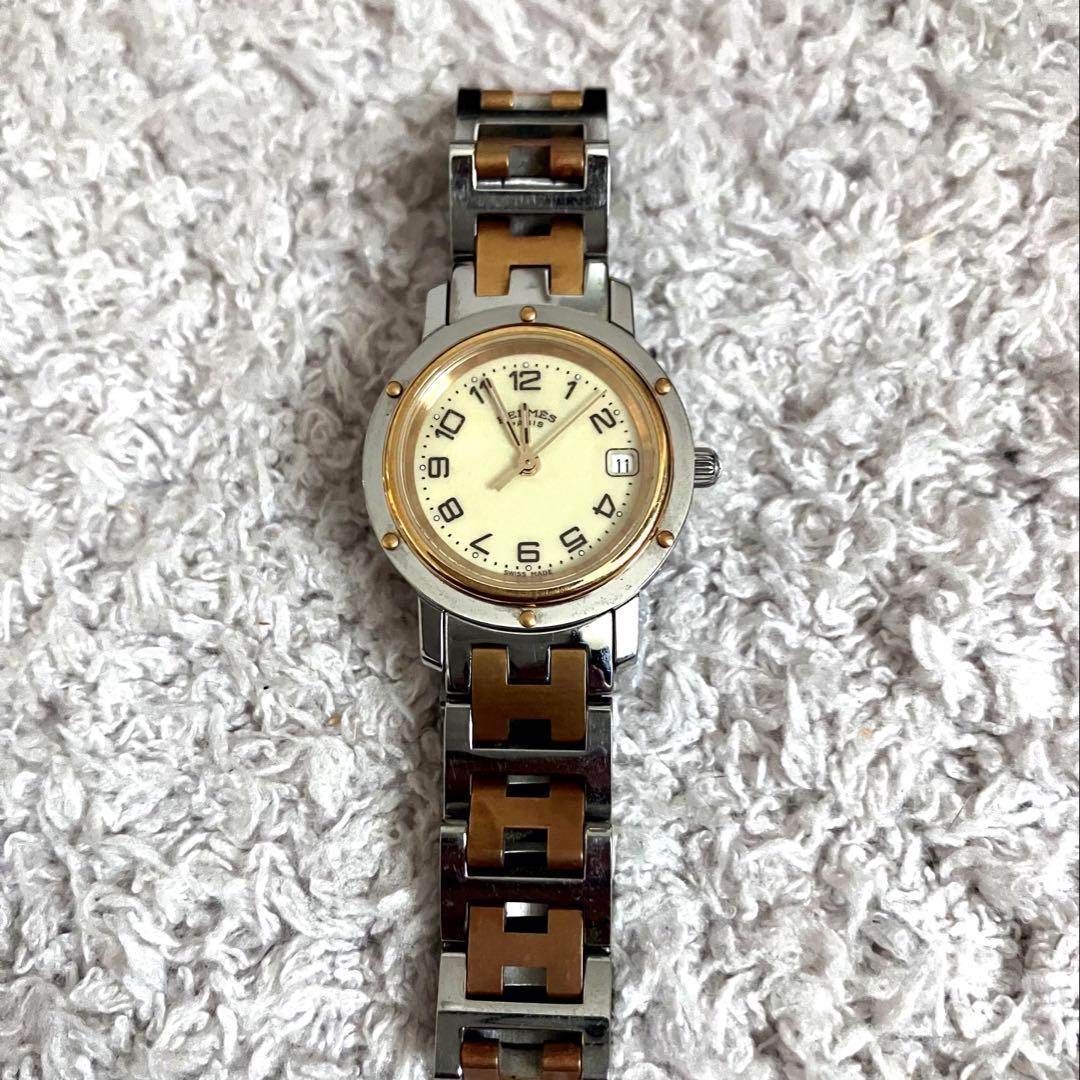 HERMES エルメス クリッパー 腕時計 ゴールド
