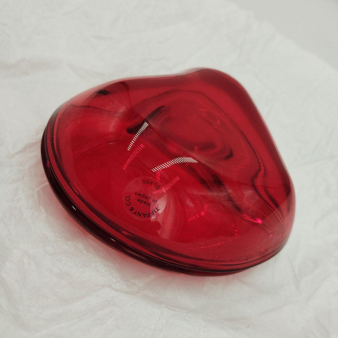 Tiffany エルサ・ペレッティ ハート ペーパーウェイト レッドクリスタル