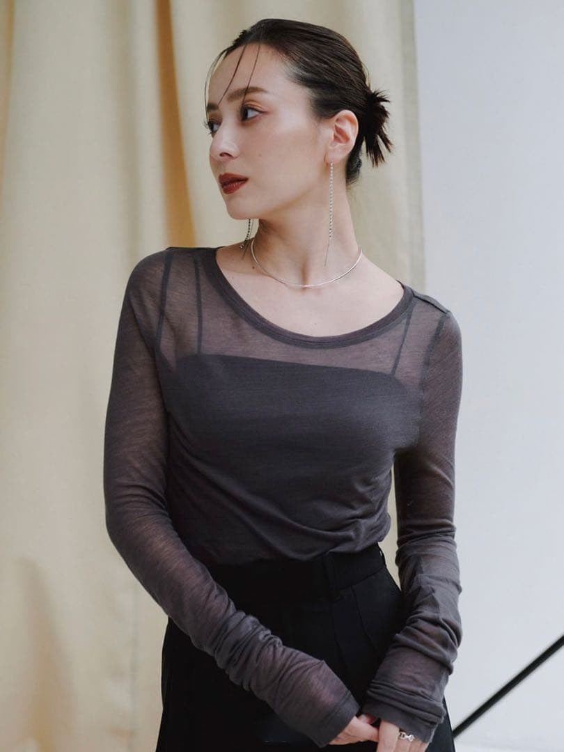 完売商品 新品未使用 anuans シアーロングスリーブT シャツ アニュアンス