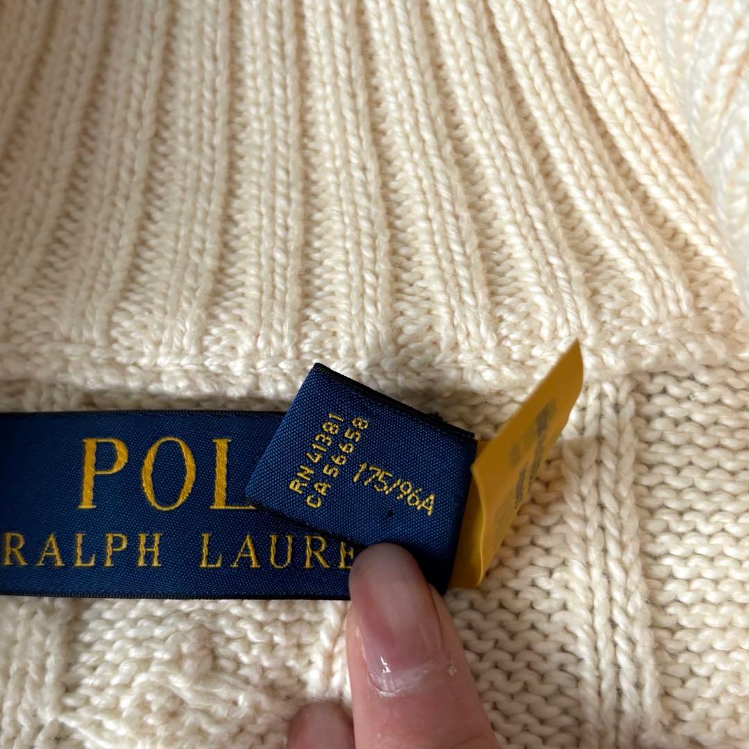 【極美品✨】ポロラルフローレン　ケーブルニット　ハーフジップ　大人気　刺繍　M