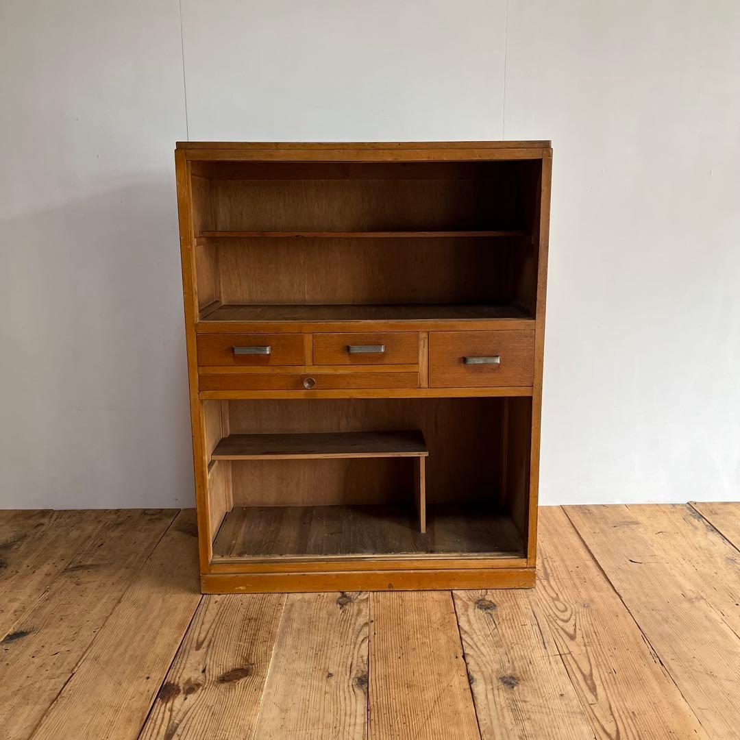 アンティーク チェスト 食器棚 本棚 レトロ 飾り棚 《送料込み》