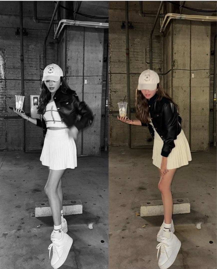 シェリエsheller pleated knit mini skirt