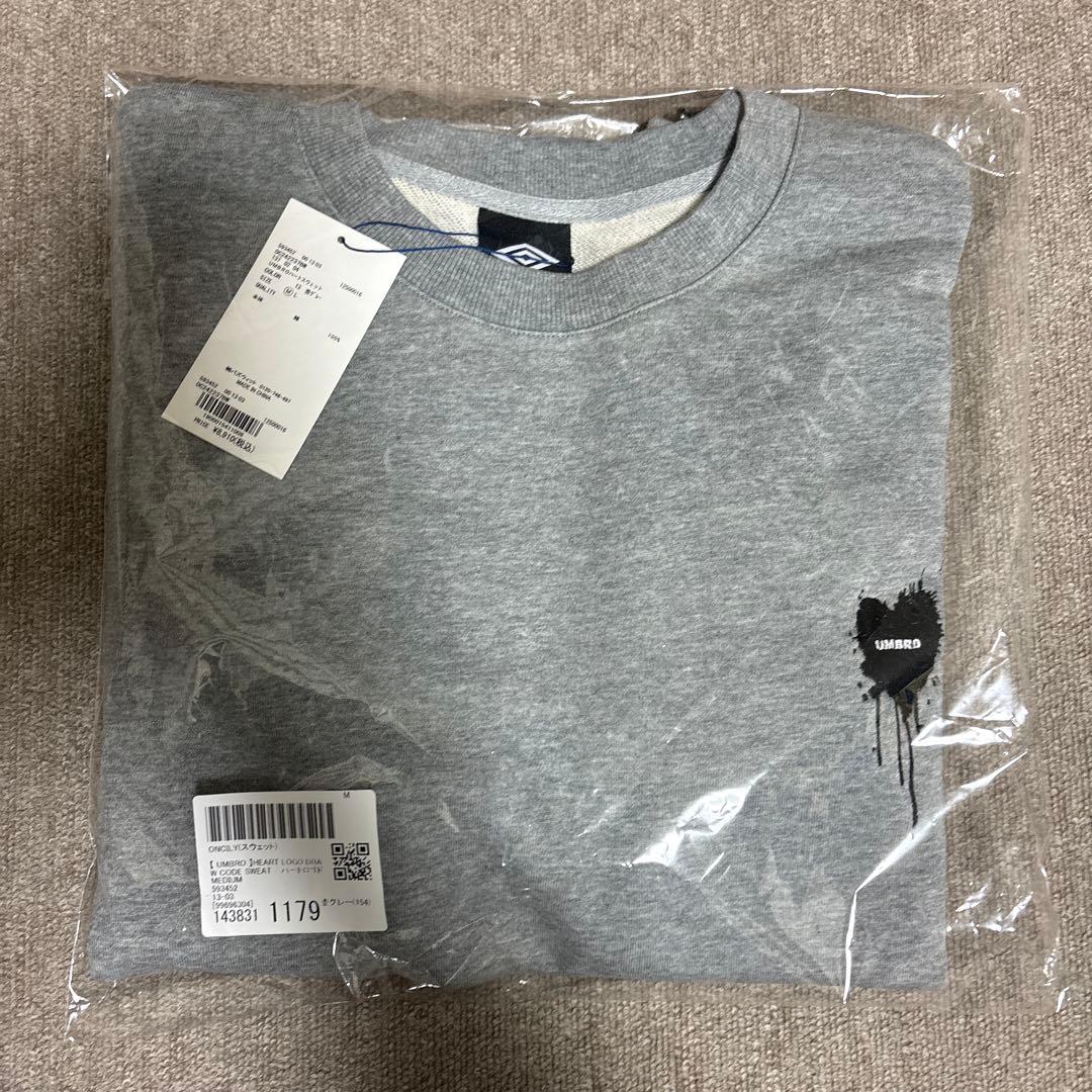 ONCILY UMBRO ハートロゴドローコードスウェット グレー Mサイズ