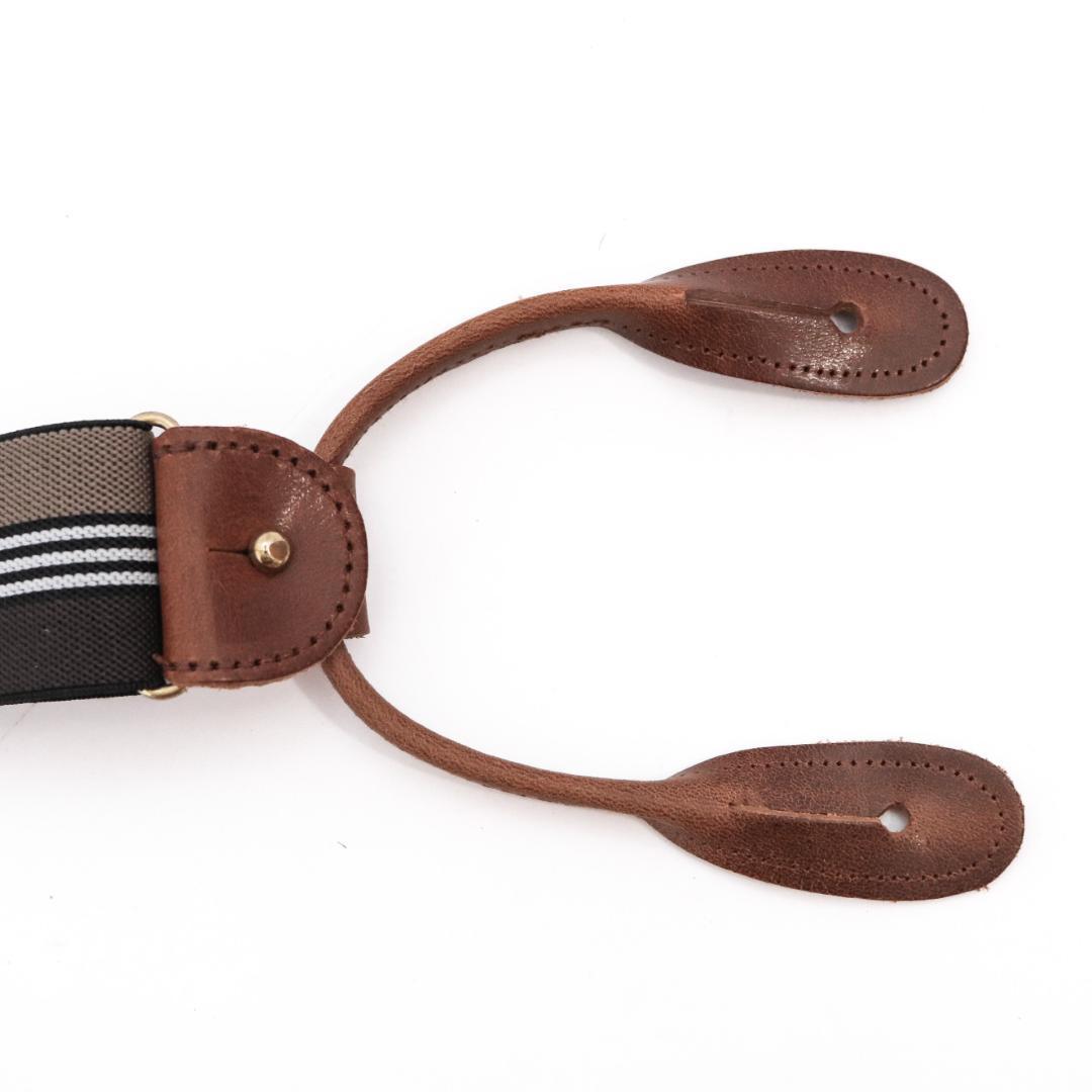 アルバートサーストン サスペンダー クリップ ボタン 2点セット ブラウン系