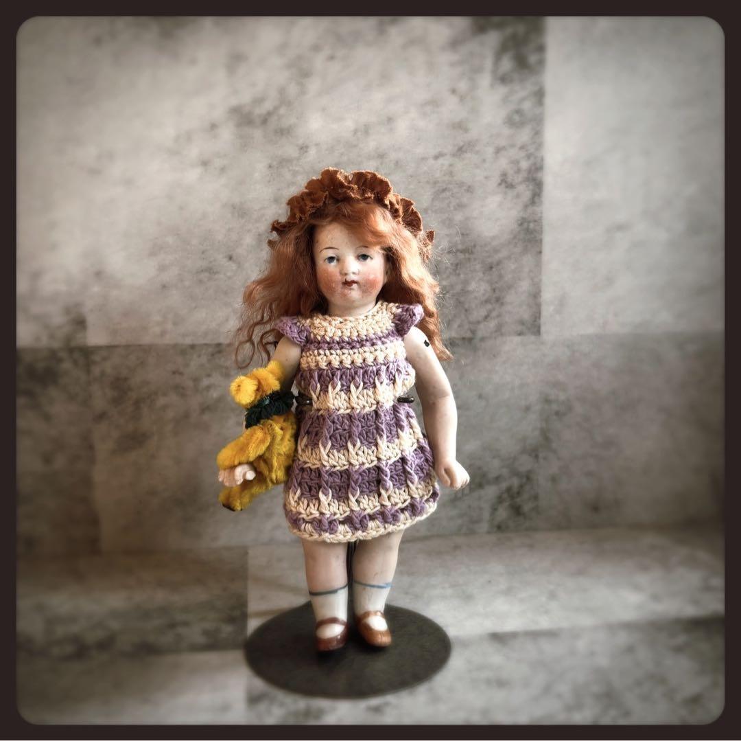 お盆セール　アンティーク 赤毛の女の子オールビスクドール ミニョネット