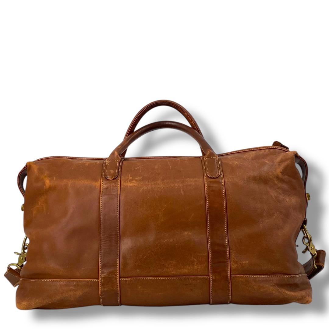 コーチ 大容量 レザー ボストンバッグ 2way ブラウン