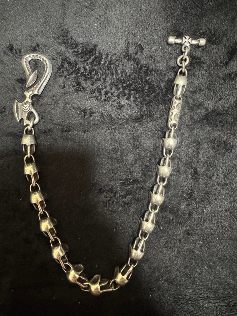 スカルモチーフ シルバー925ウォレットチェーン