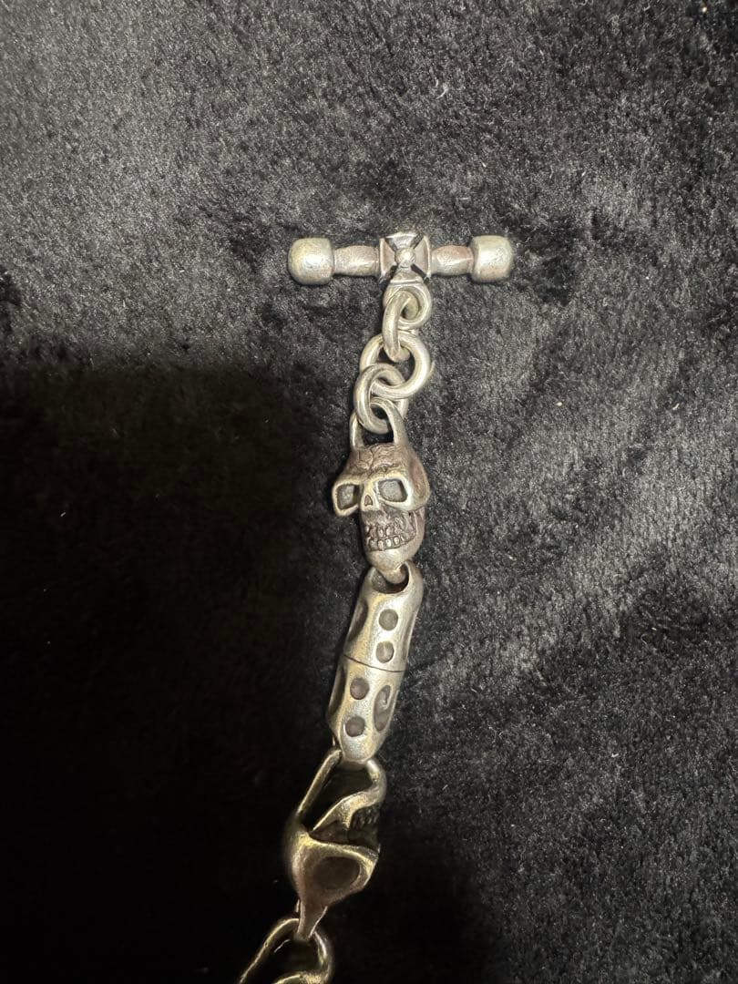 スカルモチーフ シルバー925ウォレットチェーン