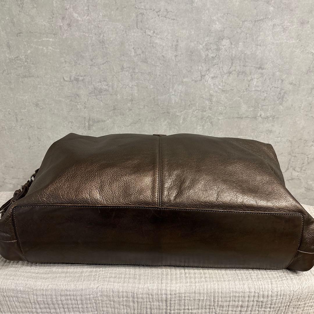 美品 Felisi フェリージ ボストンバッグ オールレザー ブラウン ビジネス