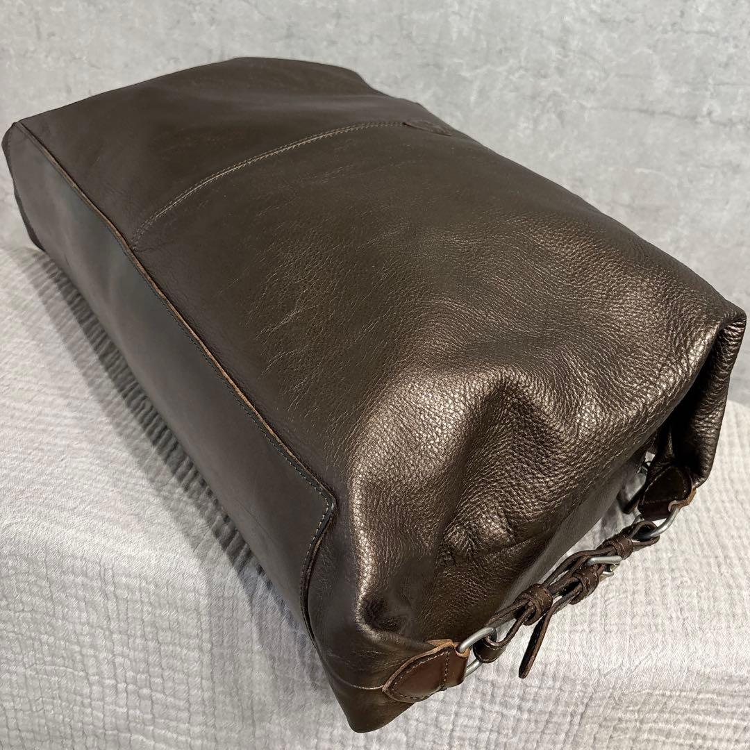 美品 Felisi フェリージ ボストンバッグ オールレザー ブラウン ビジネス