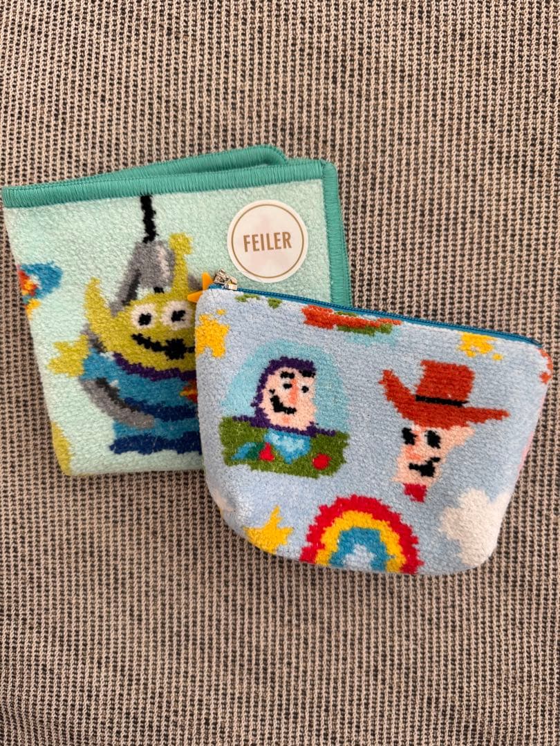 FEILER ラブラリーフェイラー トイ・ストーリー ハンカチ•ポーチ2点セット