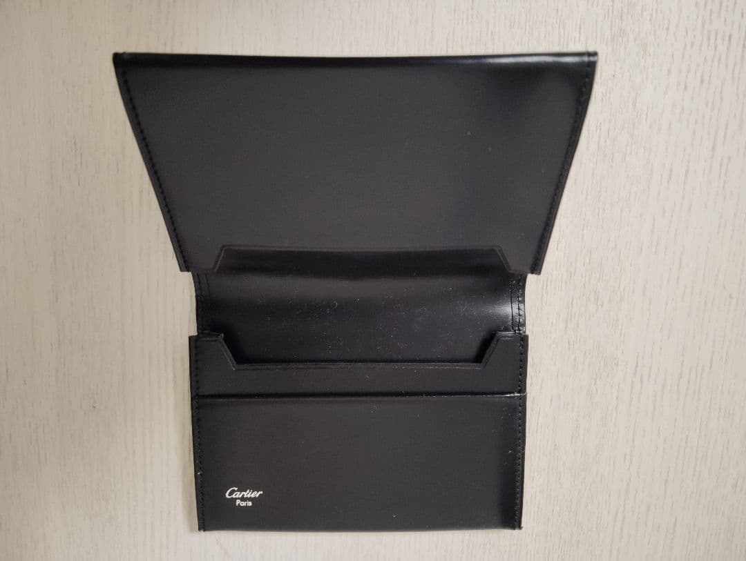 Cartire カルティエ　名刺入れ　カードケース　ブラックレザー