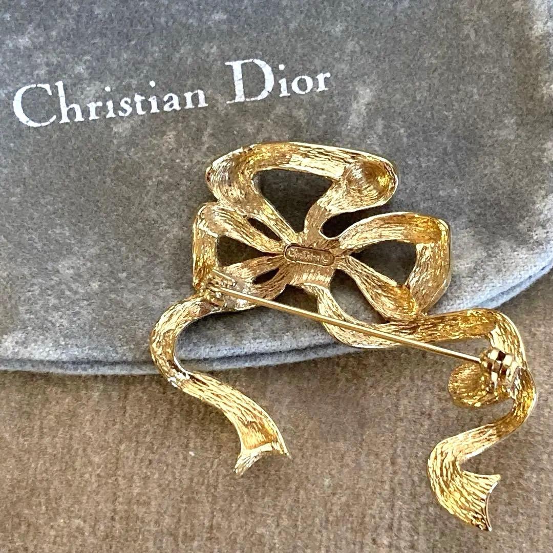 Christian Dior ゴールドリボンブローチ　希少なヴィンテージ