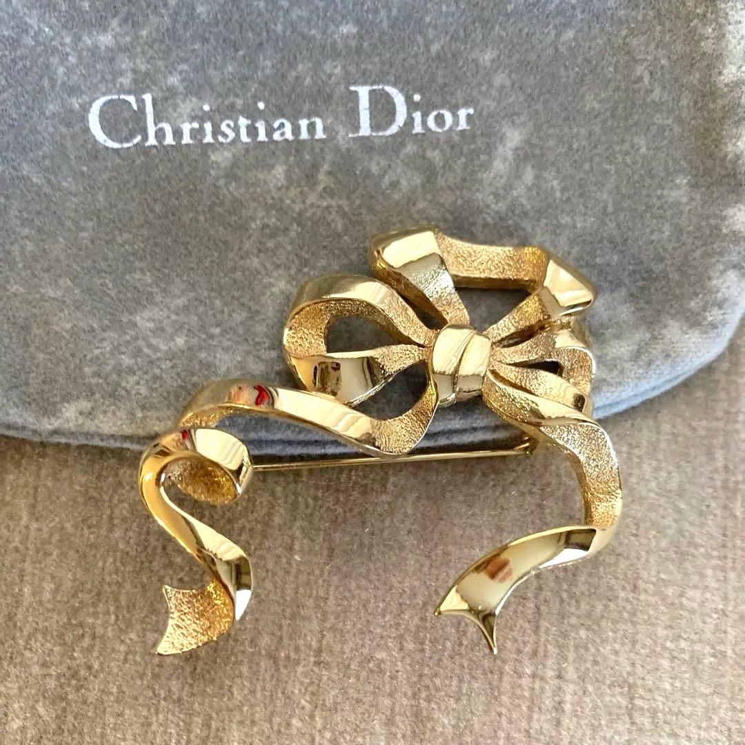 Christian Dior ゴールドリボンブローチ　希少なヴィンテージ