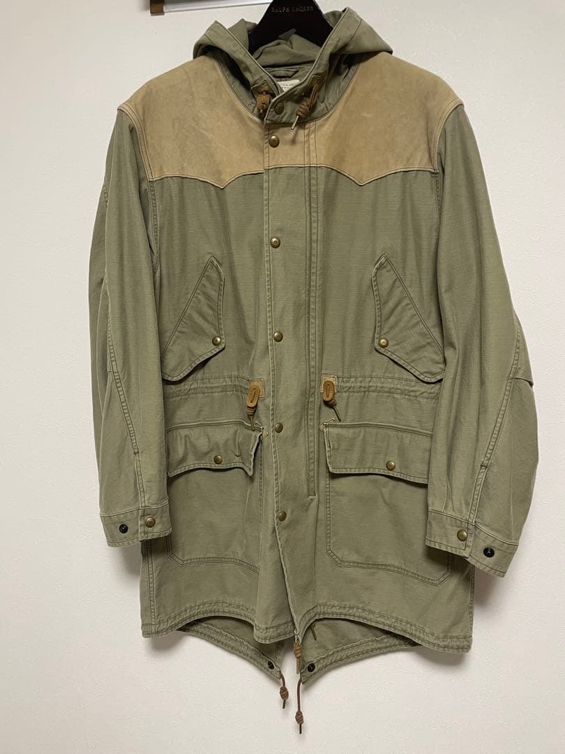 【RRL】レザーヨーク サティーン パーカー M
