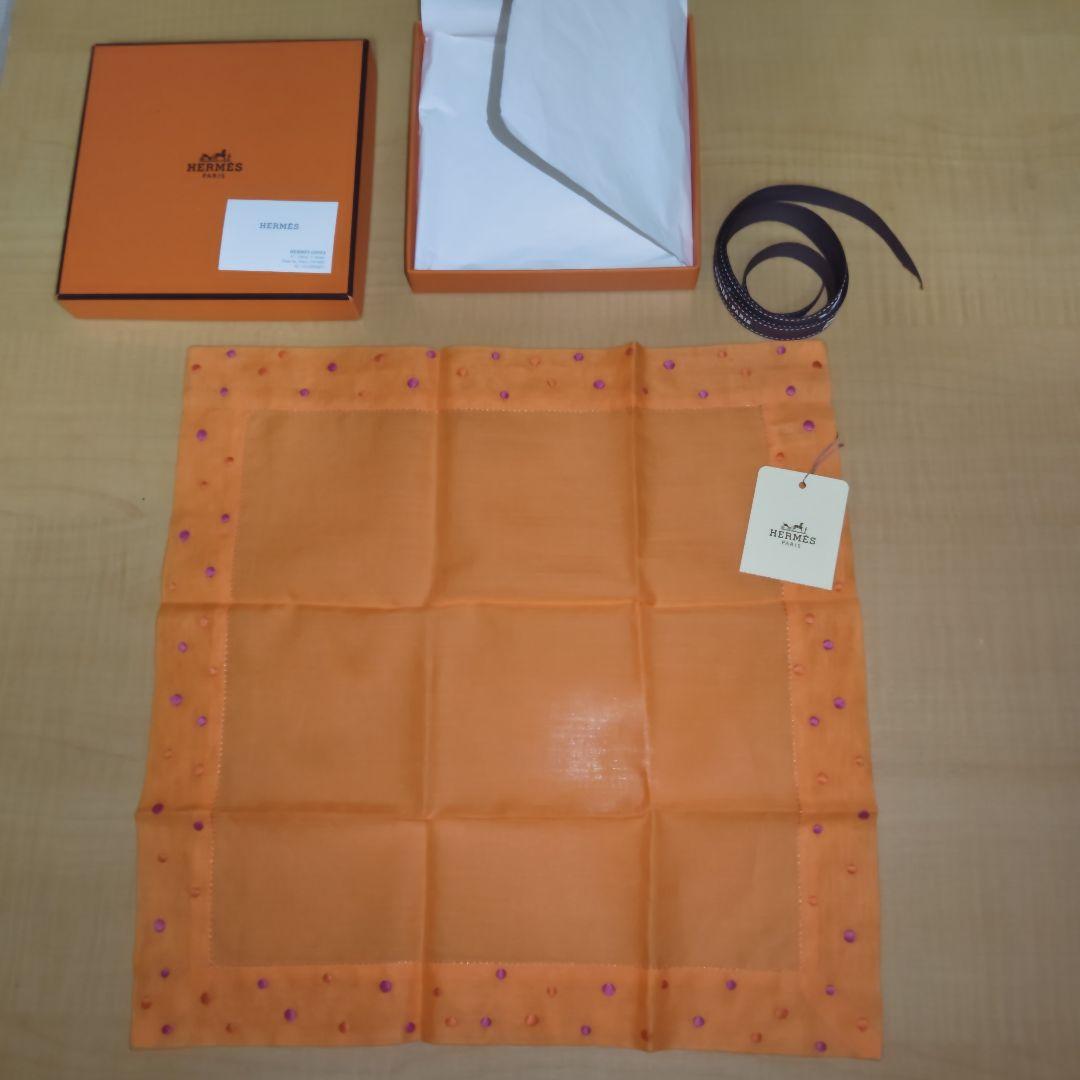 【未使用】エルメス 手縫い刺繍入り　ハンカチーフ　銀河　最高級　ハンカチ