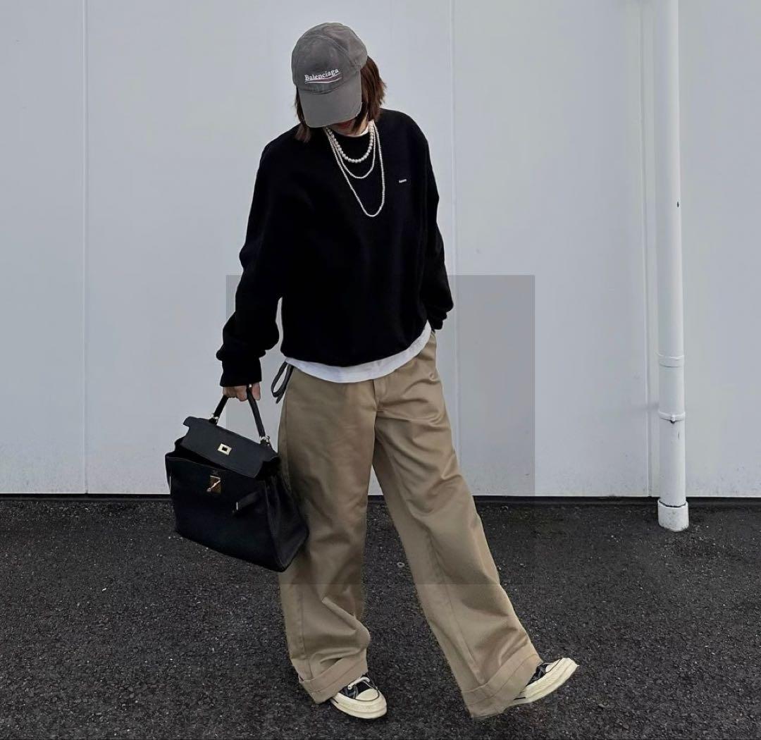 ok.soon×dickies wide chino pants ベージュ S