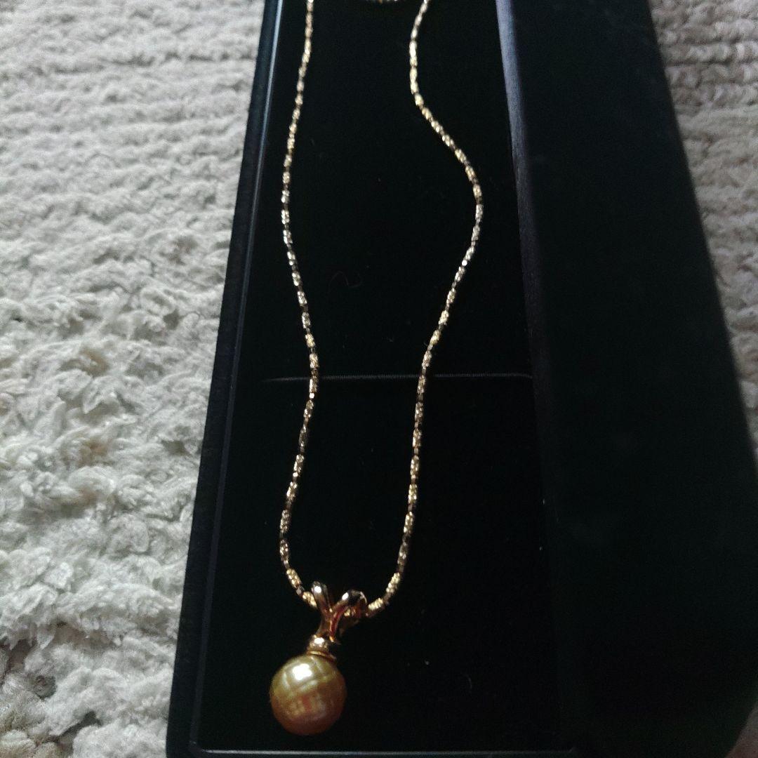 9・75グラム⭐K18ダイヤ真珠ネックレス60万の品☆ゴールドパール⭐