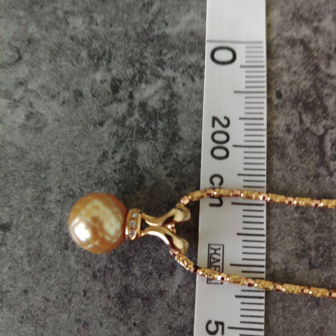 9・75グラム⭐K18ダイヤ真珠ネックレス60万の品☆ゴールドパール⭐