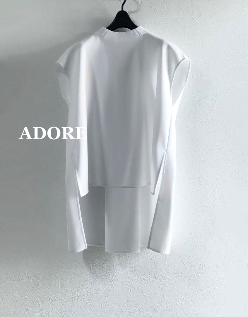 (美品】ADORE 初秋〜春ダブルフェイスフレンチトップス ベスト 38アドーア