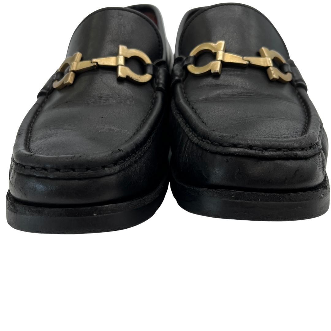 フェラガモ ガンチーニ金具 ローファー 黒 6.51/2【23.5】D【幅広め】