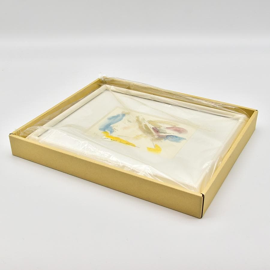 藤井武 「草木」水彩 吋 F0 額装 カラー白乳 直筆サイン入り