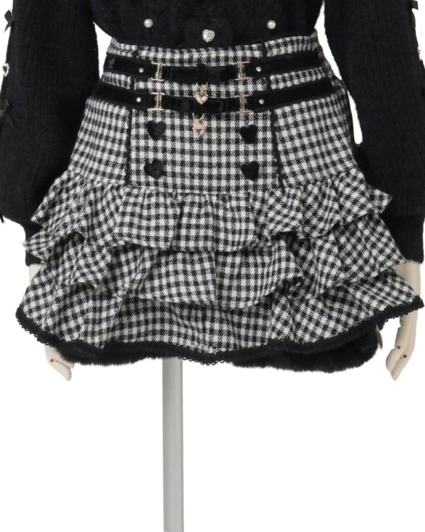 LIZLISA 裾ファーフリルスカパン グレー