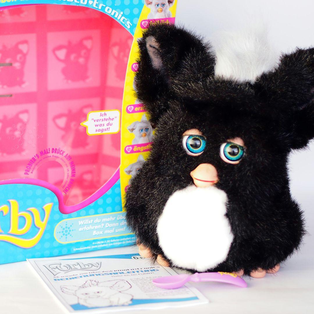 【稼動品】ファービー2 ミルキーパンダ ブルーアイ ドイツ語 箱・スプーン付き