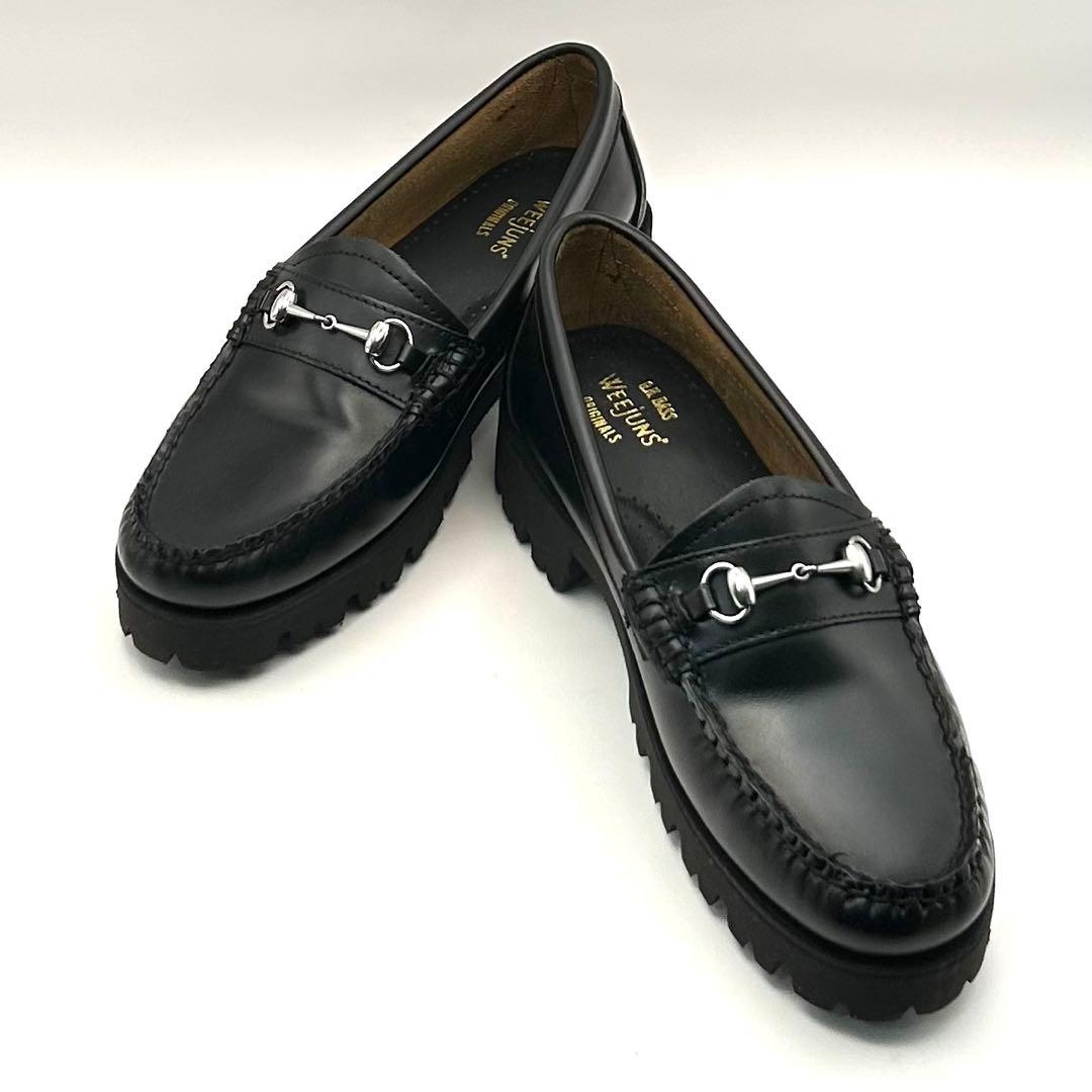 未使用級✨ G.H. BASS 【24.5㎝】 ビットローファー 厚底 ブラック