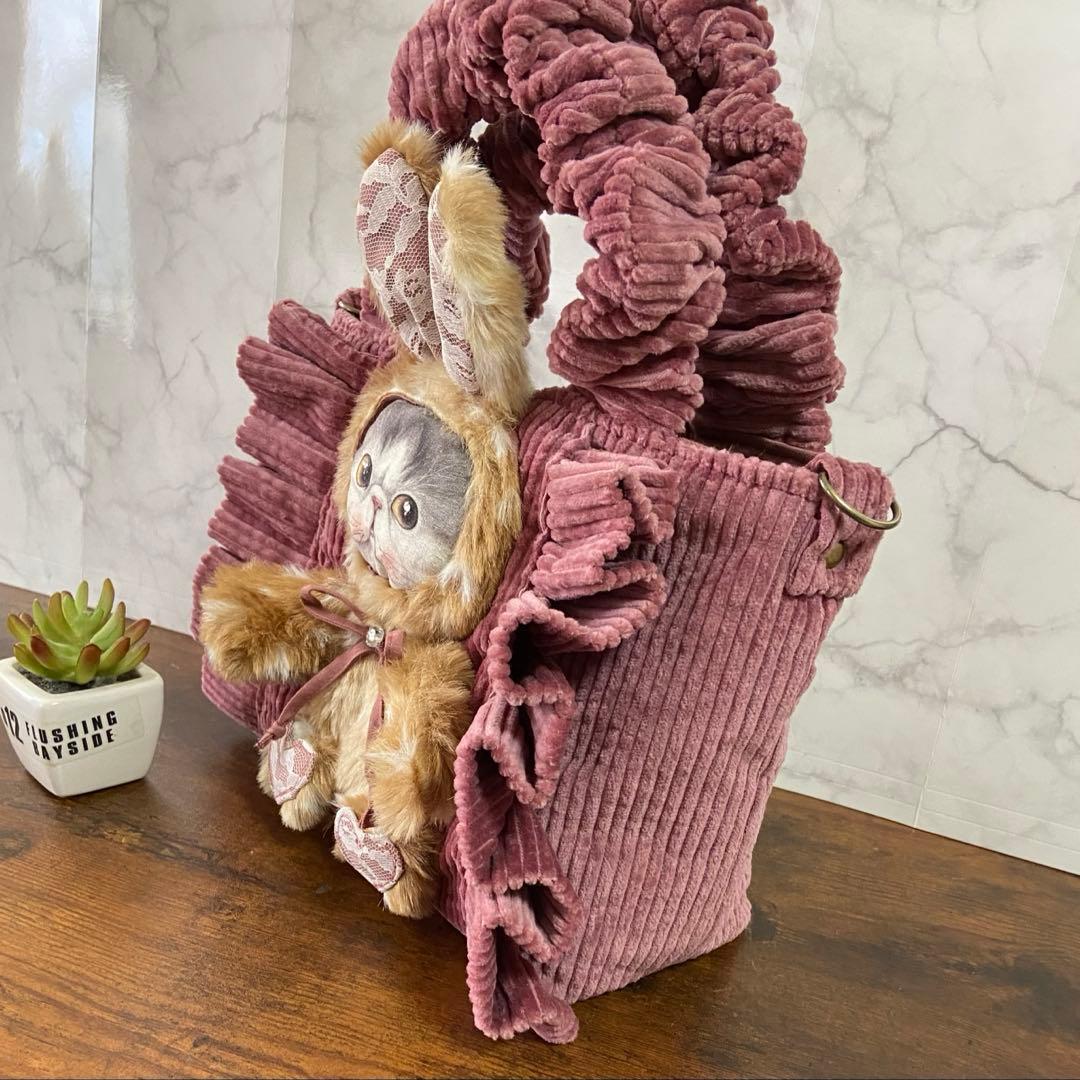 m*e様 コヤンイサムチョン【フリルバッグ】 トートバッグ 猫ちゃんバッグ