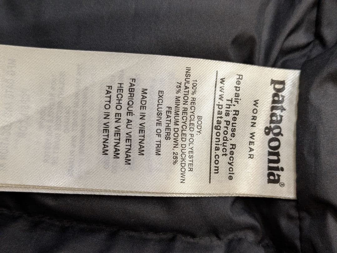 patagonia ブラック ダウンジャケット フード付き XL14