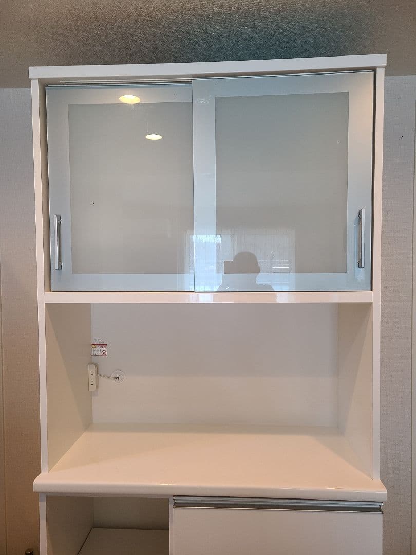 ホワイト 食器棚 ガラス扉 収納