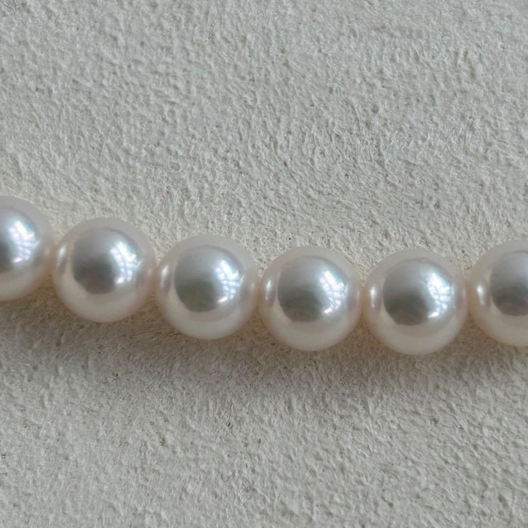 【美品・糸替え済】ミキモト　パールネックレス　約6.5-7.0㎜　約43㎝
