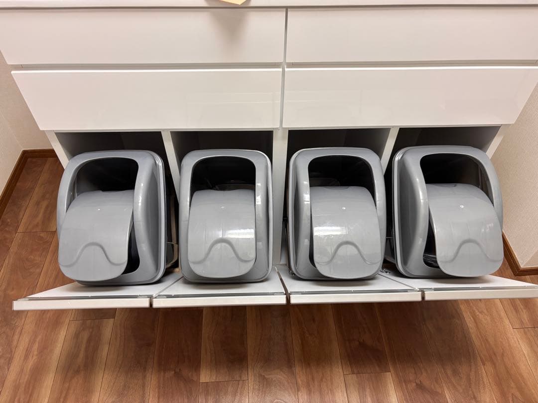 送料込み！【ゴミ箱＆食器棚】ホワイト収納キャビネット 引き出し・扉付き