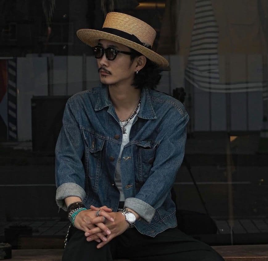 dog＆co カンカン帽　ハット　麦わら