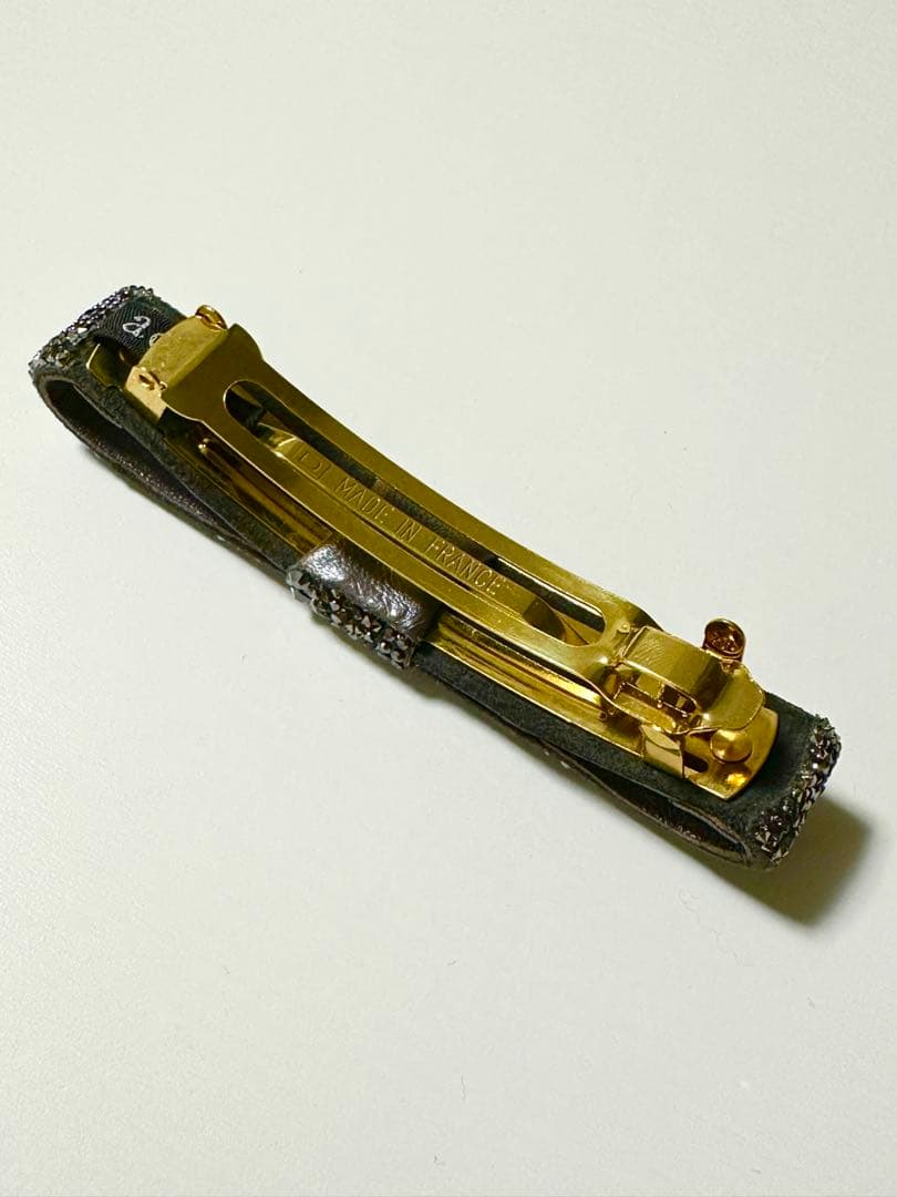 acca バレッタ（金具8㌢）　ブラック