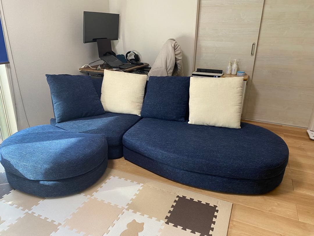 【セット販売】おしゃれカウチソファ　幅2300 ②【合計51000円】