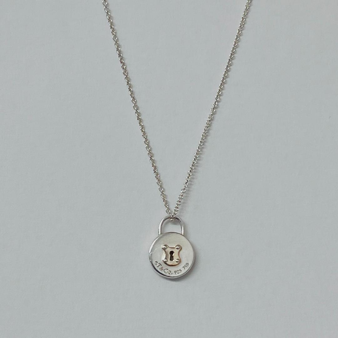 ティファニーラウンドロックネックレス SV925/750