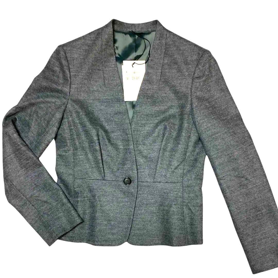 ANAYIノーカラーセットアップスーツスカートSウール【ジャケットタグ付新品】