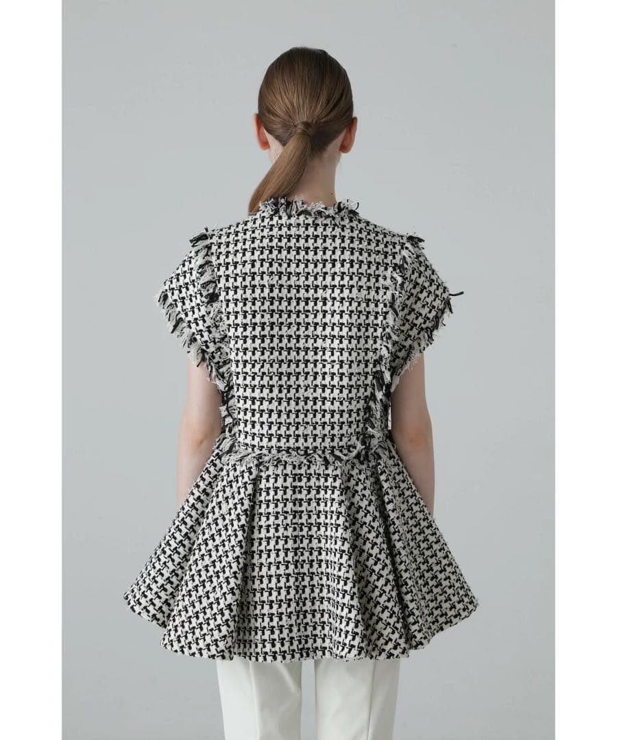 ADORE コットンチェックツィードジレ ３８ ネイビー