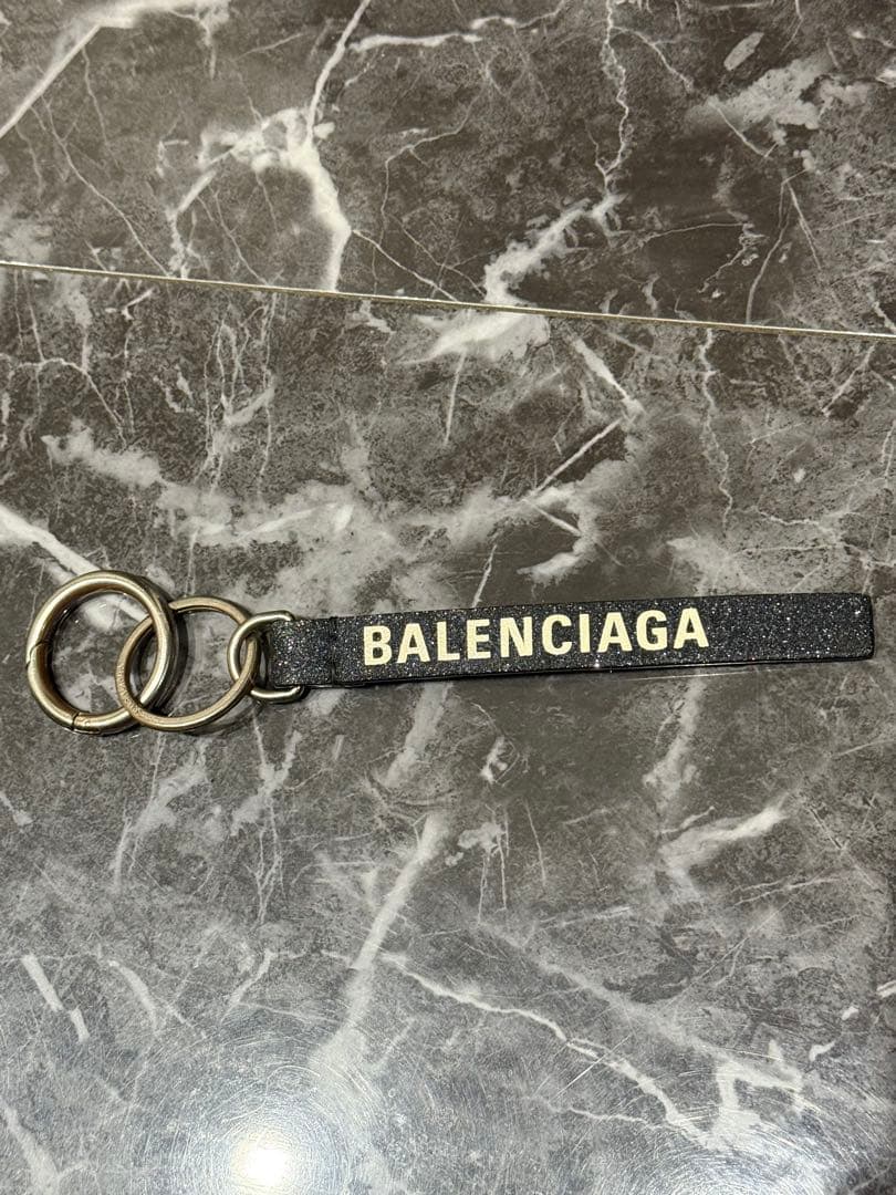 BALENCIAGA キーリング ラメブラック
