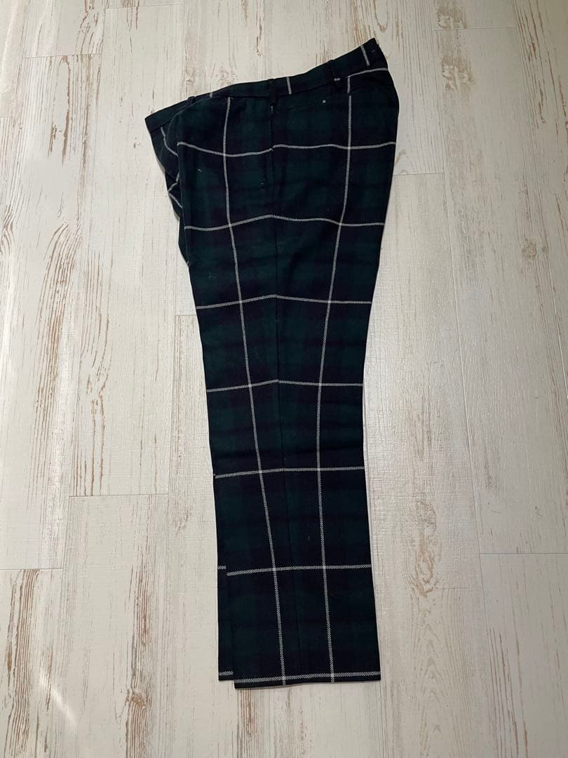 ANATOMICA チェック柄ウールスラックス 36