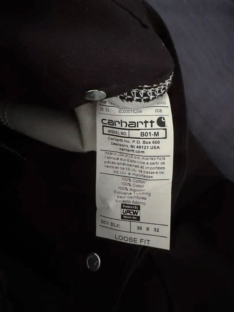 快*様 新品 USA製 Carhartt ダブルニー B01 BLK 36 x