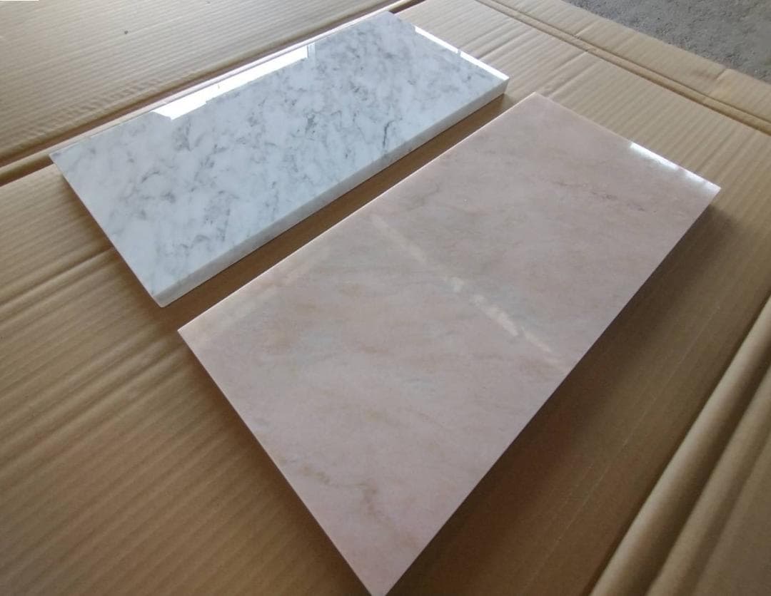 【t.mari】天然大理石　特注天板　5面磨き　2枚セット　送料無料