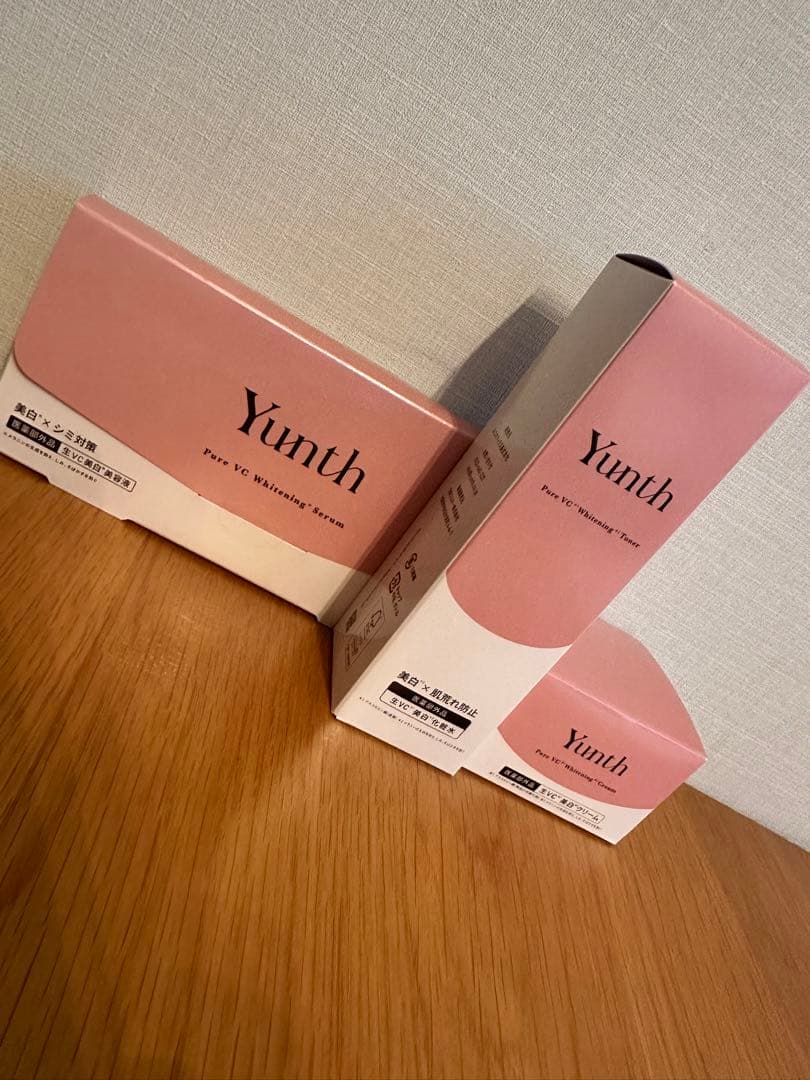 Yunth 化粧水・ローション ・クリーム・美容液3点セット＋パック2枚