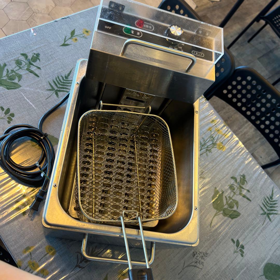 電気フライヤー ステンレス製 温度設定付き